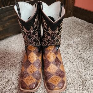 J.B. Dillon Black and White Western Boots